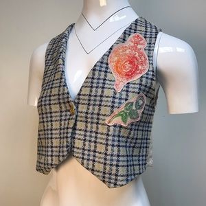 My Fresh Karma checkered vest with lace back